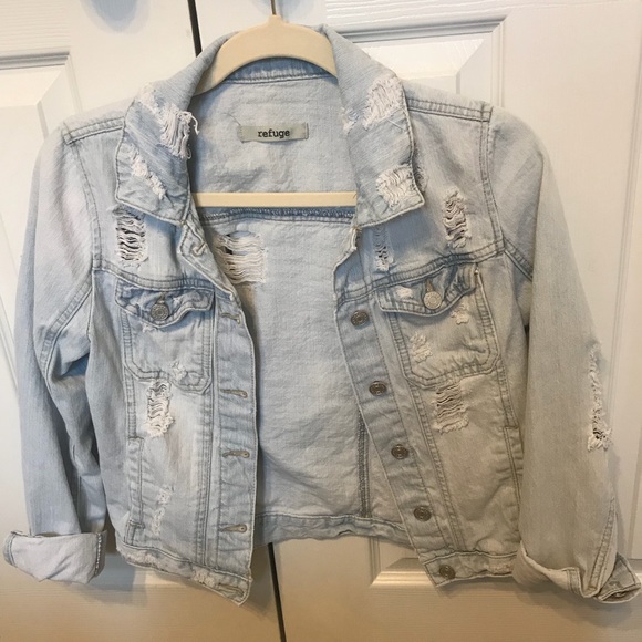 Distressed Light Wash Denim Jacket - Picture 3 of 3